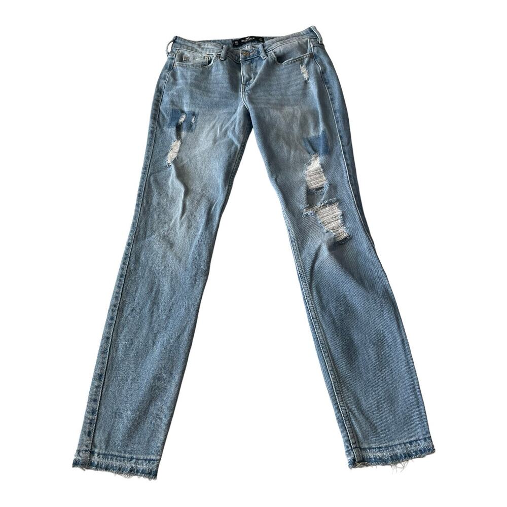Hollister Womens Juniors Size 5 Low Rise Super Skinny Vintage Stretch Blue Jeans